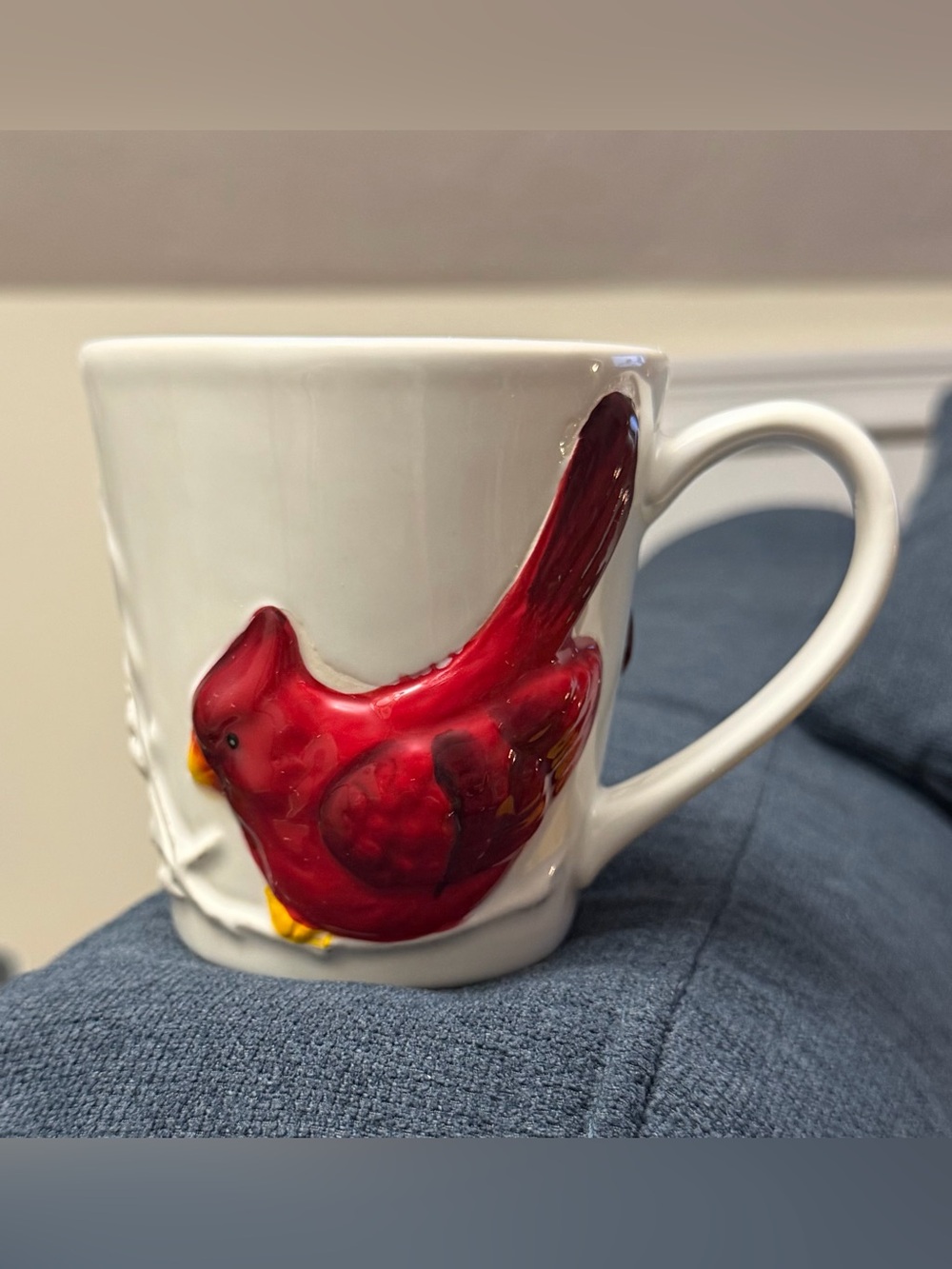 Pottery Barn Cardinal 3D Stoneware Mug